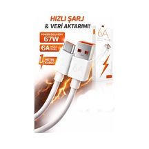 Hızlı Şarj Data Kablosu Type-c To Usb-a 67 Watt 6 Amper 1 Metre Hızlı Veri Aktarım Kablosu