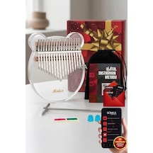 Midex Klx-6000 Şeffaf Cam Kalimba Paslanmaz Çelik 17 Tuşlu Çekiç Çanta Metod Full Set