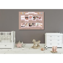 Bebek Odası Bebek Aylık Kolaj Temalı Anı Tablosu Çerçevesiz - 50 X 70