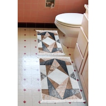Alanur Home Kaymaz Taban Djt Klozet Takımı Trend Saçaklı Geometrik E5028 Renkli