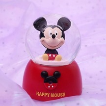 Mickey Mouse Işıklı Müzikli Püskürtmeli Büyük Boy Kar Küresi-Pemb
