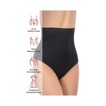 Armillia Dimoda Kadın / Kız Lazer Kesim Yüksek Bel String Korse İz Yapmaz K Siyah Siyah