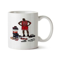 Chicago Bulls Michael Jordan İki Tarafı Baskılı Kupa Bardak Çok Renkli