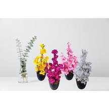 Saksıda Bahardalı 4lü Set Dekoratif Rengarenk Yapay Çiçek