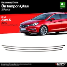 S-Dizayn Opel Astra K Hb Krom Ön Tampon Alt Çıtası 3 Prç 2015 Üze