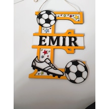 Kişiye Özel Çocuk Odası Kapı Süsü Turuncu - Beyaz