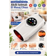 Auhma Amg46 Akıllı Isıtmalı El Masaj Cihazı Pro Hava Basınçlı Kablosuz El Masaj Aleti Beyaz