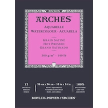 Arches Sulu Boya Blok Defter Hot Pressed 300G 12 Yaprak 26X36
