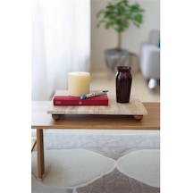 Akayev Traverten 30x20 Cm Ahşap Boncuk Ayaklı Sunumluk Çok Renkli