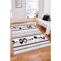 Mürdüm Zigzag Kaymaz Tabanlı Makinede Yıkanabilir Halı Rt05n11