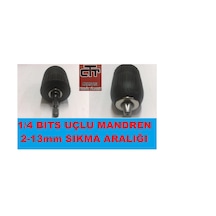 1 \4 Bıts Uçlu Mandren 2-13 MM Sıkma Aralığı