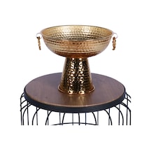 Yapay Çiçek Sitesi Metal Dekoratif Ayaklı Sunumluk Çiçeklik Küpeli Altın 19 Cm Altın