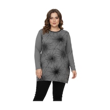 Kadın Yumoş Taşlı Baskılı Tunik Bgl-st05071 Gri