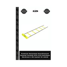 Premium Antrenman Koordinasyon Gelişimi Çeviklik Scx-1122 Antreman Merdiveni 4 Mt Çantalı Sc-10418
