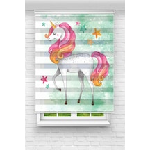 Perdecizade Enxboy Unicorn Dijital Baskılı Zebra Perde-cocuk Odası-stor Perde Pz-2524 Renkli