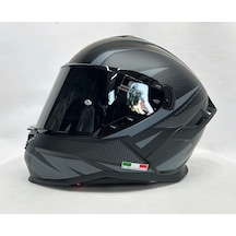 Sway Sw 867 Asphalt Black Grey Siyah Vizörlü Iç Vizörlü Kapalı Kask