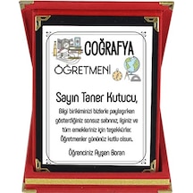 Coğrafya Öğretmenine Hediye Isim Baskılı Plaket