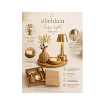 Doğum Günü, Özel Gün, Yeni İş, Yeni Ev Hediyesi Rattan Vazo, Soya Wax Mum Ve Şarjlı Masa Lambası Premium Set