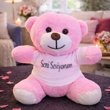 Pembe Seni Seviyorum Tişörtlü Ayıcık Siyah