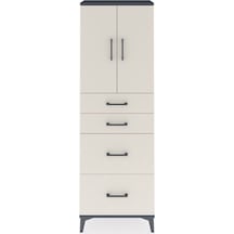 Arges Dolap 2 Raflı 4 Çekmeceli 2 Kapaklı 60x30x182 Antrasit-aytaşı Antrasit