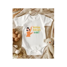 Lupi Hala Yazılı % 100 Pamuk Bebek Zıbın 592 ekru