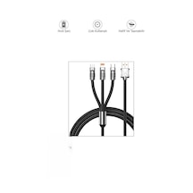 Torima U160 Siyah 3 In 1 USB To Type-C Lightning Micro Uçlu Şarj Data Kablosu