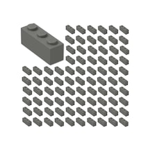 Yedek Parçalar: Brick: Duvar Parçası: 100 Adet 1x3 Koyu Gri 3622 - Parts: Brick: 100 Piece 1x3 Dark Bluish Gray 3622