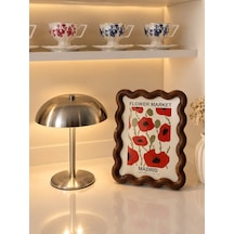 Yş Home - Dalga Desenli Masif Ahşap Masa Üstü Çerçeve 15cm Tokyo Botanik Sanat Baskısı