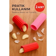 2 Li Sarımsak Soyucu Rulo Silikon, Bpa İçermez, Pratik Mutfak Yardımcısı Çok Renkli Diğer