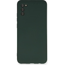 Durukar Samsung Galaxy Uyumlu A03s Kılıf Nano İçi Kadife Silikon - Koyu Yeşil