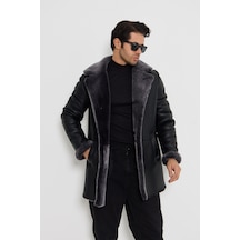 M M Marki Marki Hakiki Kürk Kaban - Erkek, Siyah, Eşsiz Kürk Rengi, İtalyan Kesim, İçi Kürklü, 87 Cm - 500522birisa