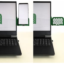 3d Baskı Monitor Telefon Tutucu - Petek Desenli Laptop Kenar Telefon Tutucu-yeşil