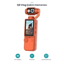 Q8 Vlog Çekim Kamerası - Manuel Açı Ayarlama - Kompakt - Taşınabilir - 4k Fotoğraf