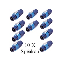 Speakon Jak Gesı 10 Adet - Erkek 4 Pin Speakon Jak Konnektör
