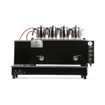 4 Demlikli Siyah Boyalı Çay Ocağı Çay Kazanı Sadece Elektirikli