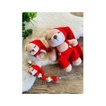 Adenya Sepeti Amigurumi Örgü Masal Ayıcık Üçlü Set-kırmızı
