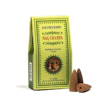 Ayurvedic Marka Geri Akışlı Ters Akışlı Nag Champa Konik Tütsüsü 10 Adet