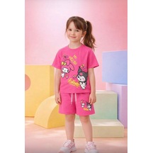 Cg Kids Kuromi Simli Baskılı Alt Üst Kız Çocuk Takım Süper Kalite Pembe