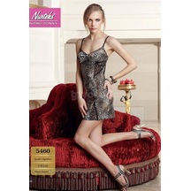 Nurteks Ipek Saten Gecelik Leopar Büyük Beden 5460 (370334329)