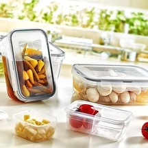 5dm-2 Bölmeli Sızdırmaz Contalı Kilitli Kapaklı 1 Litre Erzak Saklama Kabı -lc505