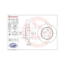 Mercedes C200 W202 Arka Fren Diski 1996-2000 Brembo 08517831 2adettir