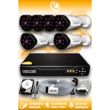 Elitcam 6 Kameralı Uzay 6 Dış Kamera Set 100 GB HDD Full HD Gece Görüşlü Güvenlik Kamerası Sistemi