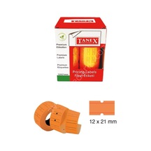 Tanex Fiyat Etiketi 21X12 CM Turuncu Renk 800'lü 6Lı Rulo