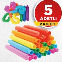 Nisan Vitrini Pop Tubes Pop Tube Popit 5 Adet Esnek Tüp Boru Eğitici Duygusal Oyuncak