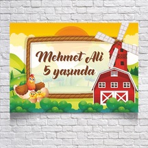 Çiftlik Temalı Doğum Günü Afişi 50x70 Cm