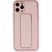 Newface Apple Apple iPhone Uyumlu  11 Pro Kılıf Coco Deri Standlı Kapak - Pembe