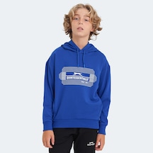 Slazenger LAYO Çocuk Kapüşonlu Saks Mavi Sweatshirt