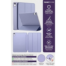 İpad 11. Nesil A16 Ve 10. Nesil 10.9" Uyumlu Kılıf A3355 A2696 Ultra İnce Standlı Kapak Lavanta Kapaklı Kılıf