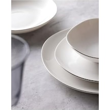 Bormio 6 Kişilik 24 Parça Yemek Takımı Beyaz-silver Açık