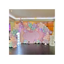 Makaron Somon Lila Ve Mint Balon Zinciri 100 Adet Mix